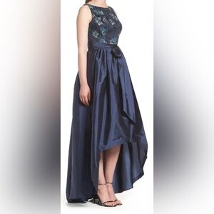 Evening sky multi Adrianna Papell Embroidered Taffeta High/Low Gown size 16